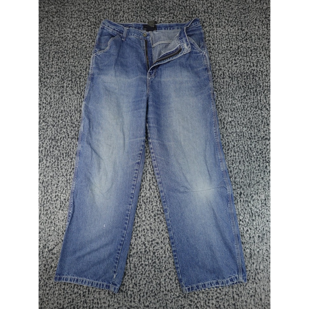 Route 66 Carpenter Jeans Women 15/16 Blue Good High Rise Wide Leg Utility